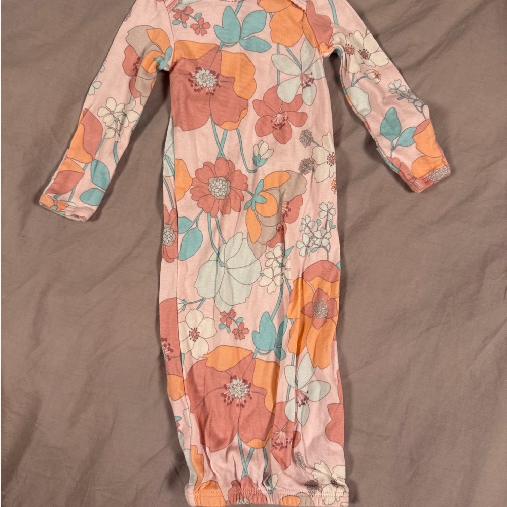 Carter's Pink and Orange Floral Baby Gown